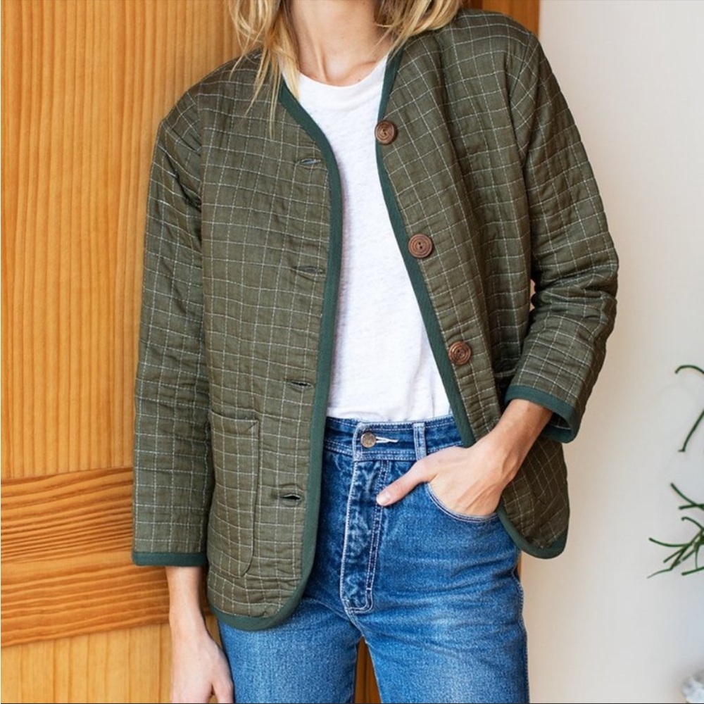 Emerson Fry - India Quilted Jacket in Moss - Size S